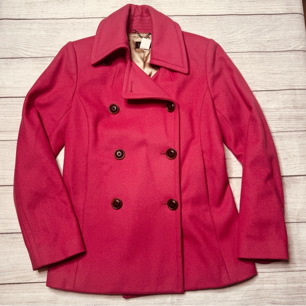 J. Crew Women’s Wool Blend Pink Pea Coat Size XS